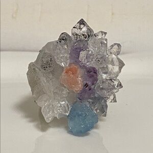 Crystal Cluster with Blue, Purple, and Clear Stones